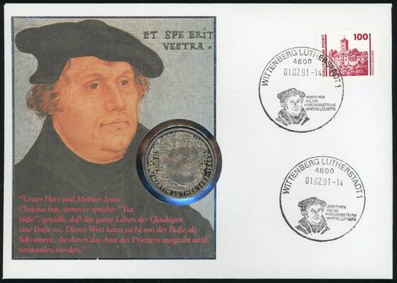 BRD 1983/1991 Numisbrief Martin Luther