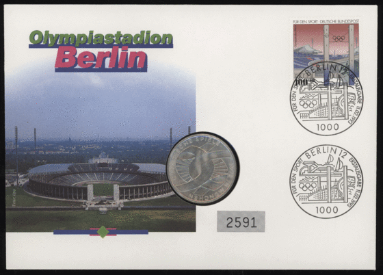 BRD 1972/1993 Numisbrief "Olympiastadion Berlin"