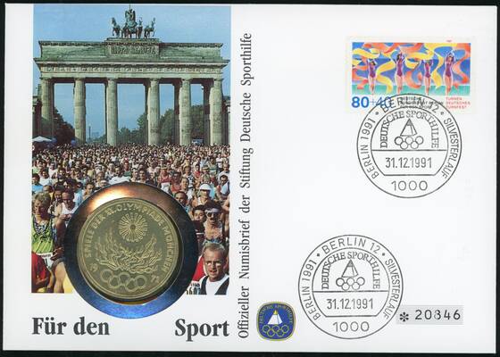 BRD 1972/1991 Numisbrief Stiftung Deutsche Sporthilfe