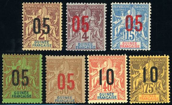 FRANZÖSISCH-GUINEA 1912 MiNr. 48-54 I
