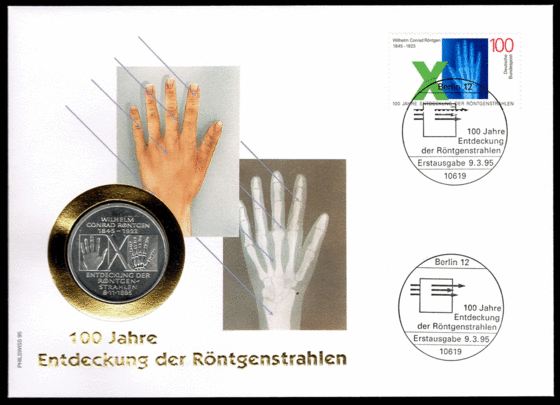 BRD 1995/1995 Numisbrief 100 Jahre Entdeckung der Röntgenstrahlen