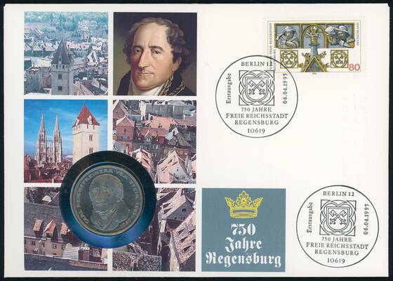 BRD 1981/1995 Numisbrief 750 Jahre Regensburg