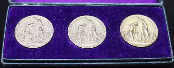 DES DEUTSCHEN VOLKES LEIDENSWEG drei Bronze-Medaillen 1923