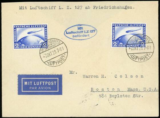 DR 1928 Zeppelinbrief der Amerikafahrt des LZ 127