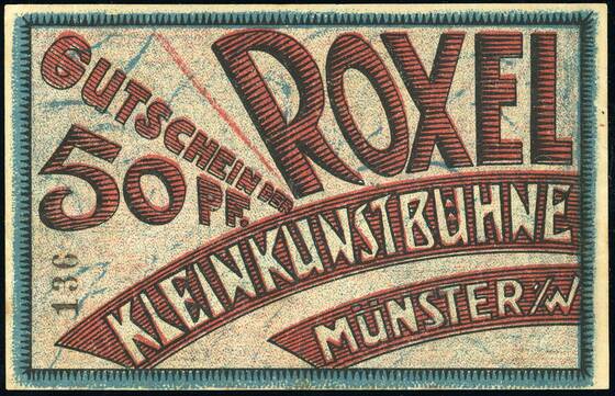 Münster 1922 Kleinkunstbühne Roxel 915.1 a) 50 Pfg.
