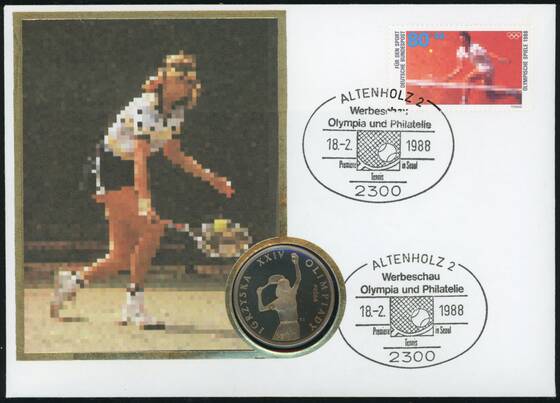 POLEN 1987/1988 Numisbrief Steffi Graf Olympische Spiele 1988