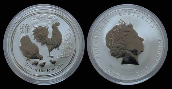 AUSTRALIEN 1 Dollar Silber 2017 Year of the Rooster
