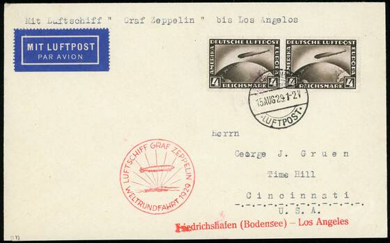 DR 1928 Zeppelinbrief der Weltrundfahrt des LZ 127
