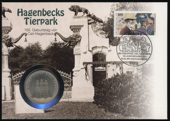 BRD 1989/1994 Numisbrief "Hagenbecks Tierpark"