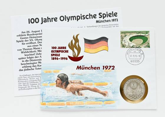 BRD 1972/1996 Numisbrief 100 Jahre Olympische Spiele