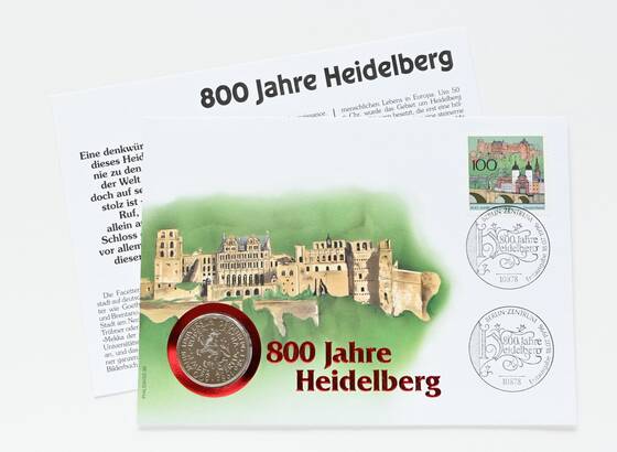 BRD 1986/1996 Numisbrief 800 Jahre Heidelberg