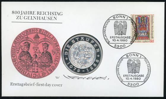 BRD 1980 Medaillenbrief 800 Jahre Reichstag zu Gelnhausen
