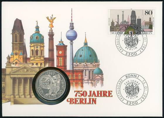 BRD/BERLIN 1987/1987 Numisbrief 750 Jahre Berlin