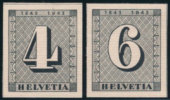 SCHWEIZ 1943 MiNr. 417-418 Einzelmarken aus Block 8