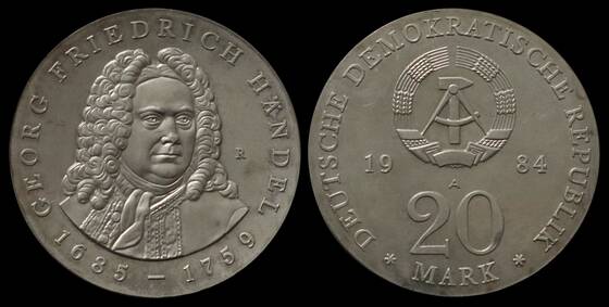 DDR 20 Mark 1984 Georg Friedrich Händel Jaeger 1595