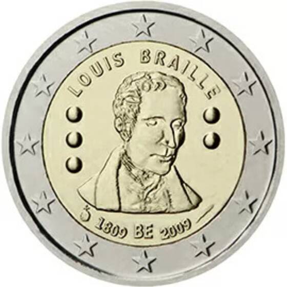 BELGIEN 2 Euro 2009 Louis Braille