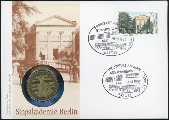 BRD 1984/1993 Numisbrief Singakademie Berlin