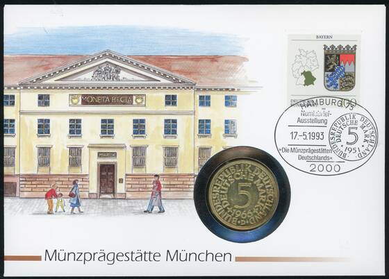 BRD 1951-1974/1993 Numisbrief Münzprägestätte München