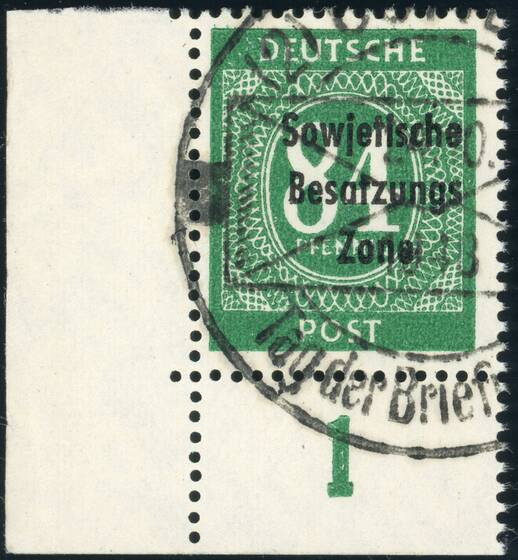 SBZ 1948 MiNr. 211 b Bogenecke unten links