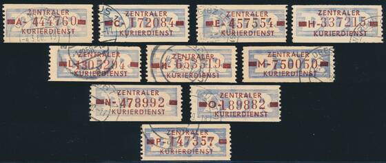 DDR-Dienst B 20, Lot 10 Stück verschiedene Buchstaben